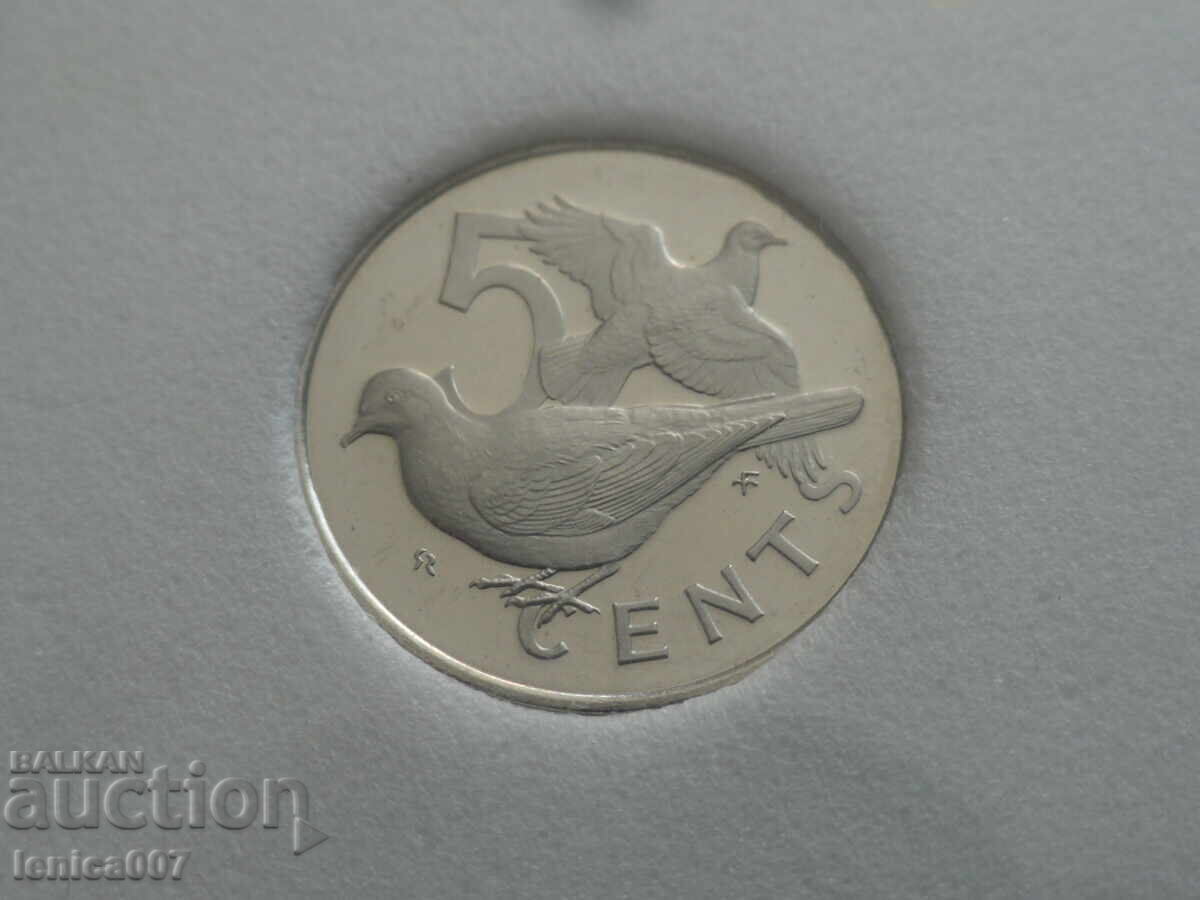 Британски Вирджински острови 1974г. - 5 цента Proof - 5