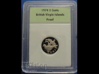 Βρετανικές Παρθένοι Νήσοι 1974 - 5 σεντ Proof