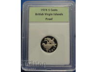 Βρετανικές Παρθένοι Νήσοι 1974 - 5 σεντ Proof