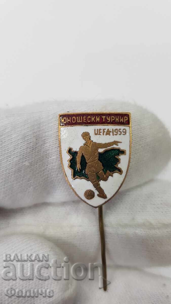 Комунистически знак, значка Футбол Турнир UEFA 1959 Комунистически знак, значка Футбол Турнир UEFA 1959