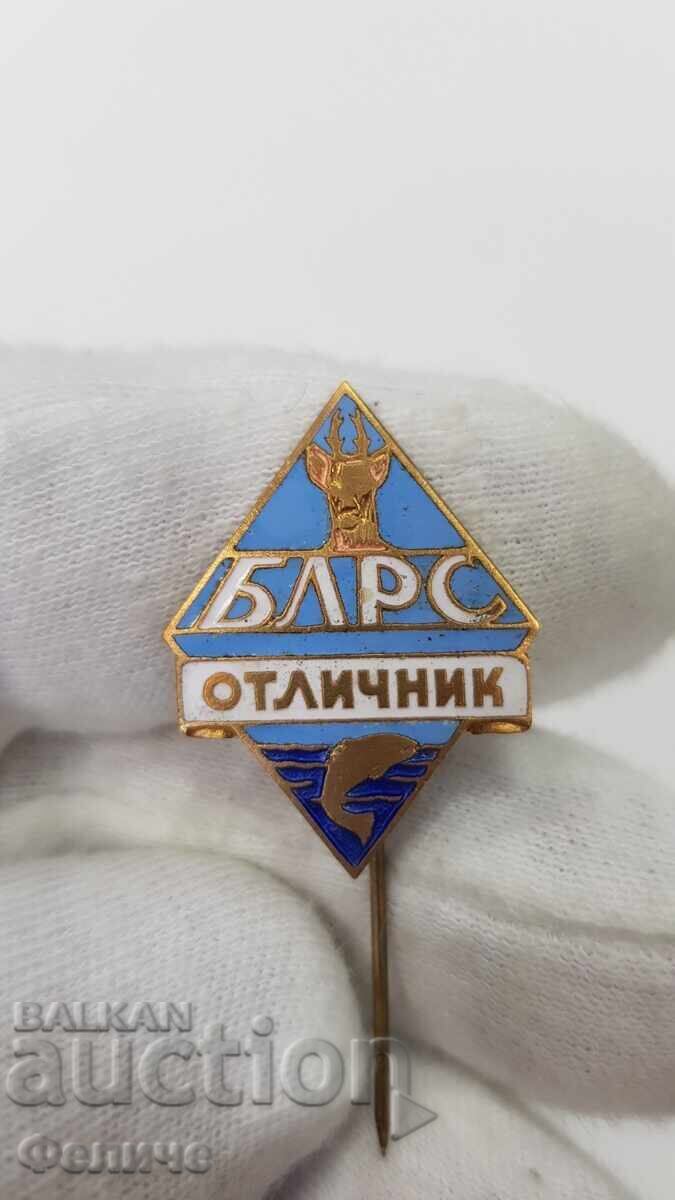 Communist sign, badge Excellent BLRS, Hunting and Fishing