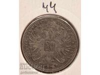 Austria 20 kreĭtseri 1870 Argint