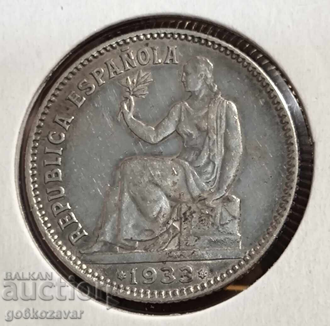 Испания 1 песета 1933г Сребро Рядка ! с цена 59.00 лв. | € 30.17