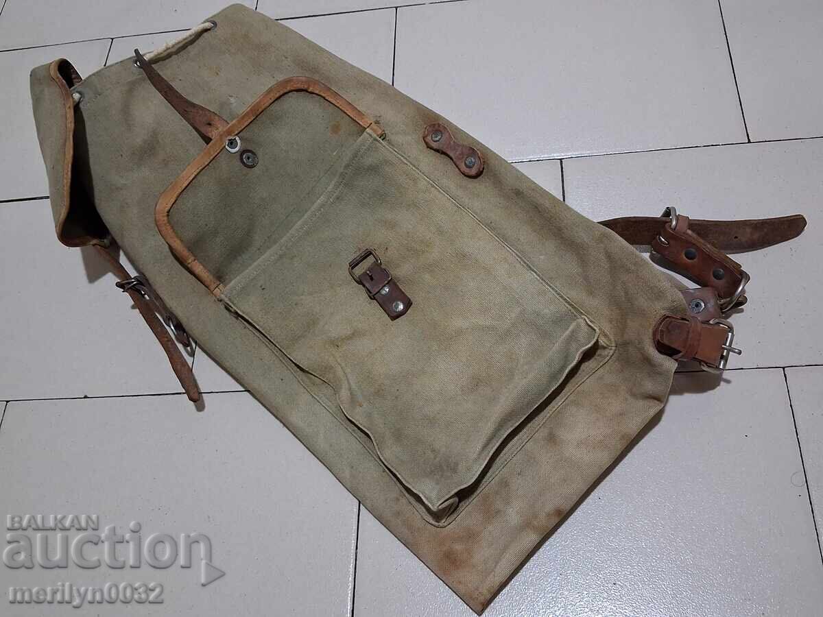 Canvas backpack tourist bag sack - 6