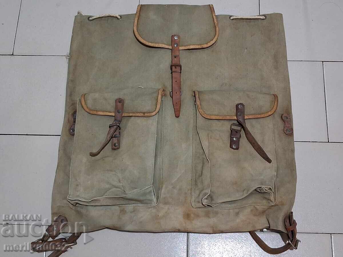 Canvas backpack tourist bag sack