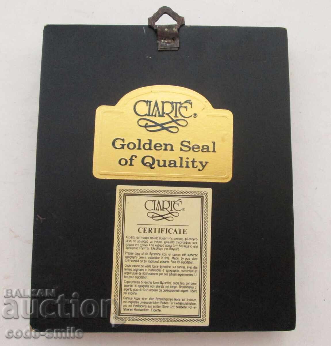 Μικρή εικόνα ασημένια επένδυση επιχρύσωση Αγία Θεοτόκος με τον Χριστό - 6