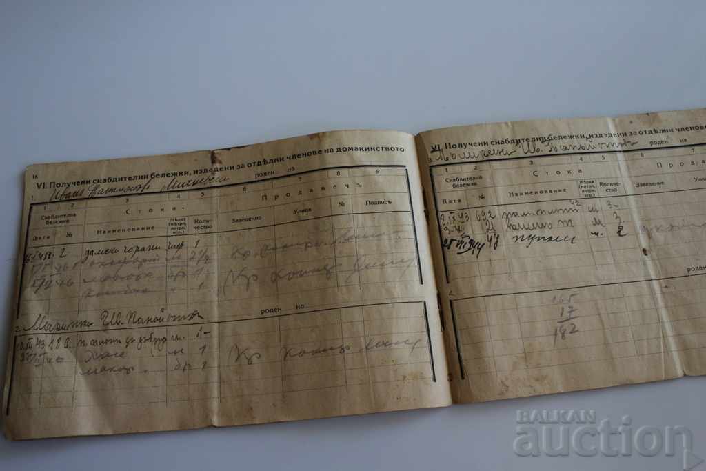 1944-1947 ДОМАКИНСКА СНАБДИТЕЛНА КНИЖКА ПРОВИЗИИ - 5 1944-1947 ДОМАКИНСКА СНАБДИТЕЛНА КНИЖКА ПРОВИЗИИ - 5