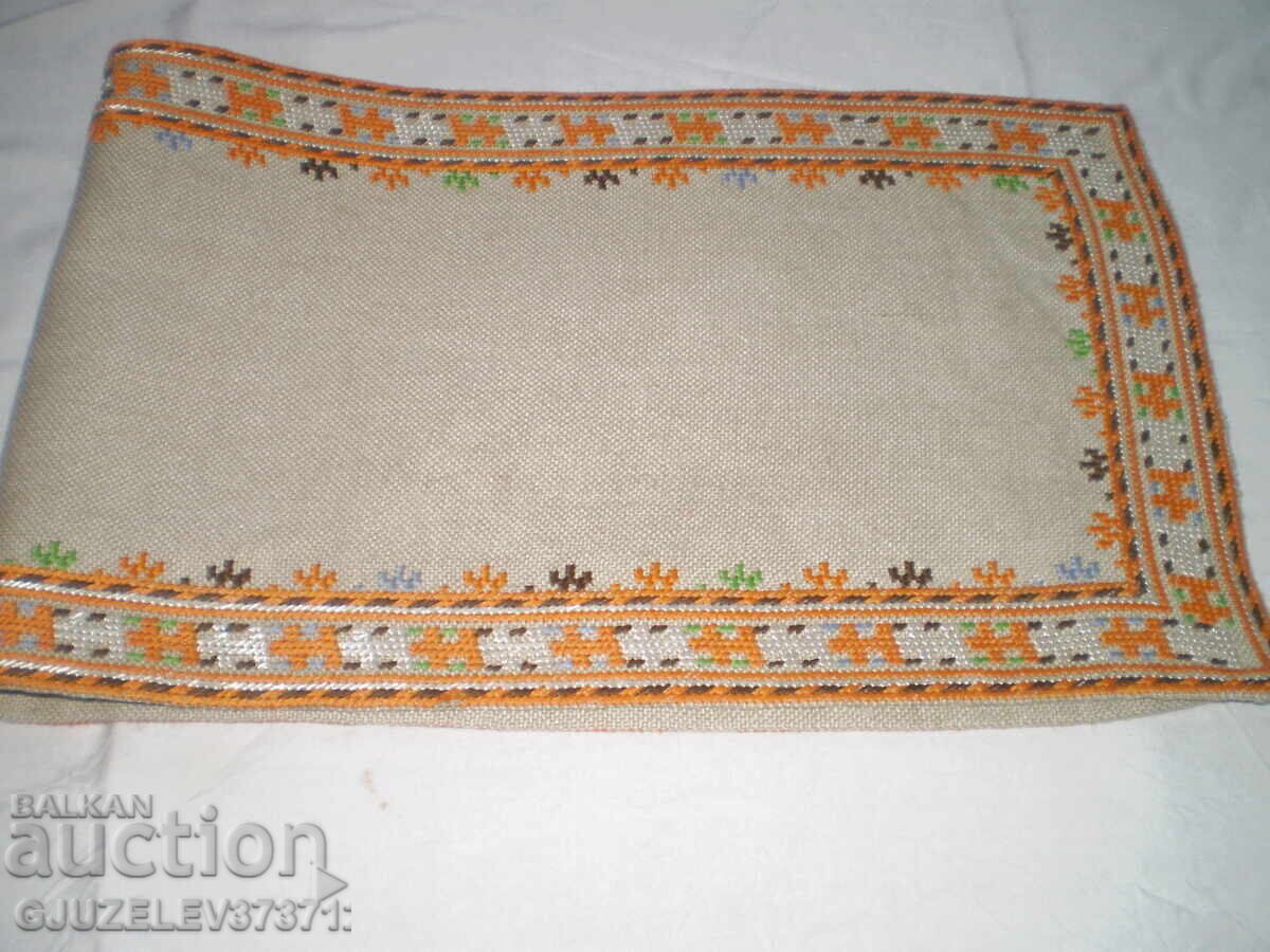 Δημοπρασία Αντίκα τραπεζομάντηλο Tischläufer, χειροποίητο κεντημένο λινό τραπεζομάντηλο