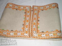 Αντίκα τραπεζομάντηλο Tischläufer, χειροποίητο κεντημένο λινό τραπεζομάντηλο