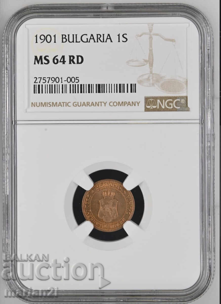 1 стотинка 1901 MS64RD