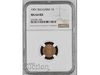 1 stotinka 1901 MS64RD