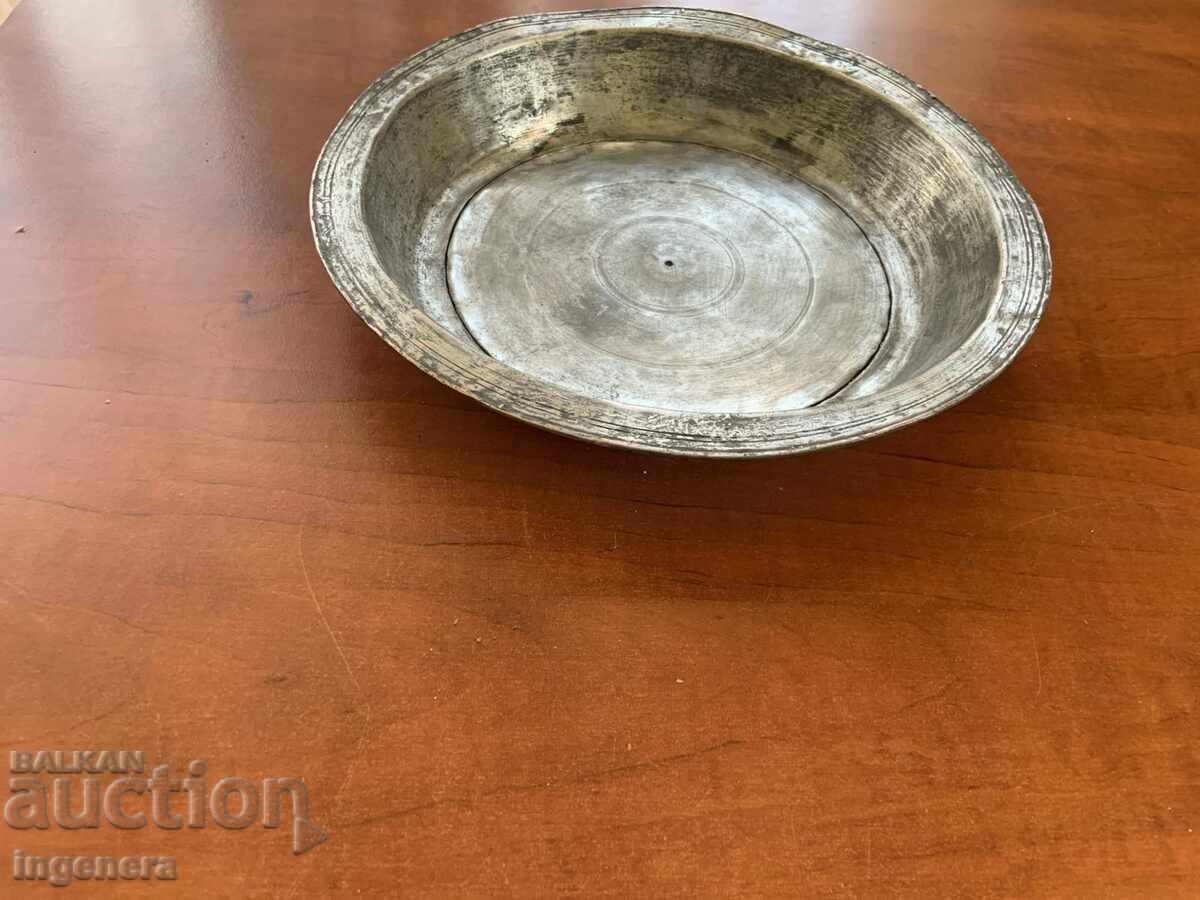 КУПА ПАНИЦА БАКЪР МЕД ОТ ЦАРСКО ВРЕМЕ МАСИВНА-700 ГР.