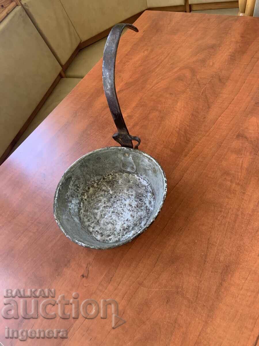 COPPER PAN OLD VESSEL FROM TSARIST TIMES - 700 GR COPPER PAN OLD VESSEL FROM TSARIST TIMES - 700 GR