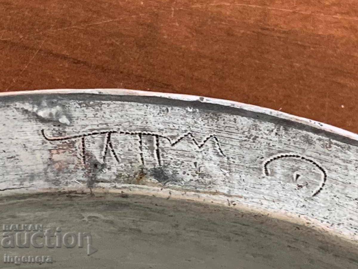 КУПА ПАНИЦА БАКЪР МЕД ОТ ЦАРСКО ВРЕМЕ МАСИВНА-585 ГР. - 5