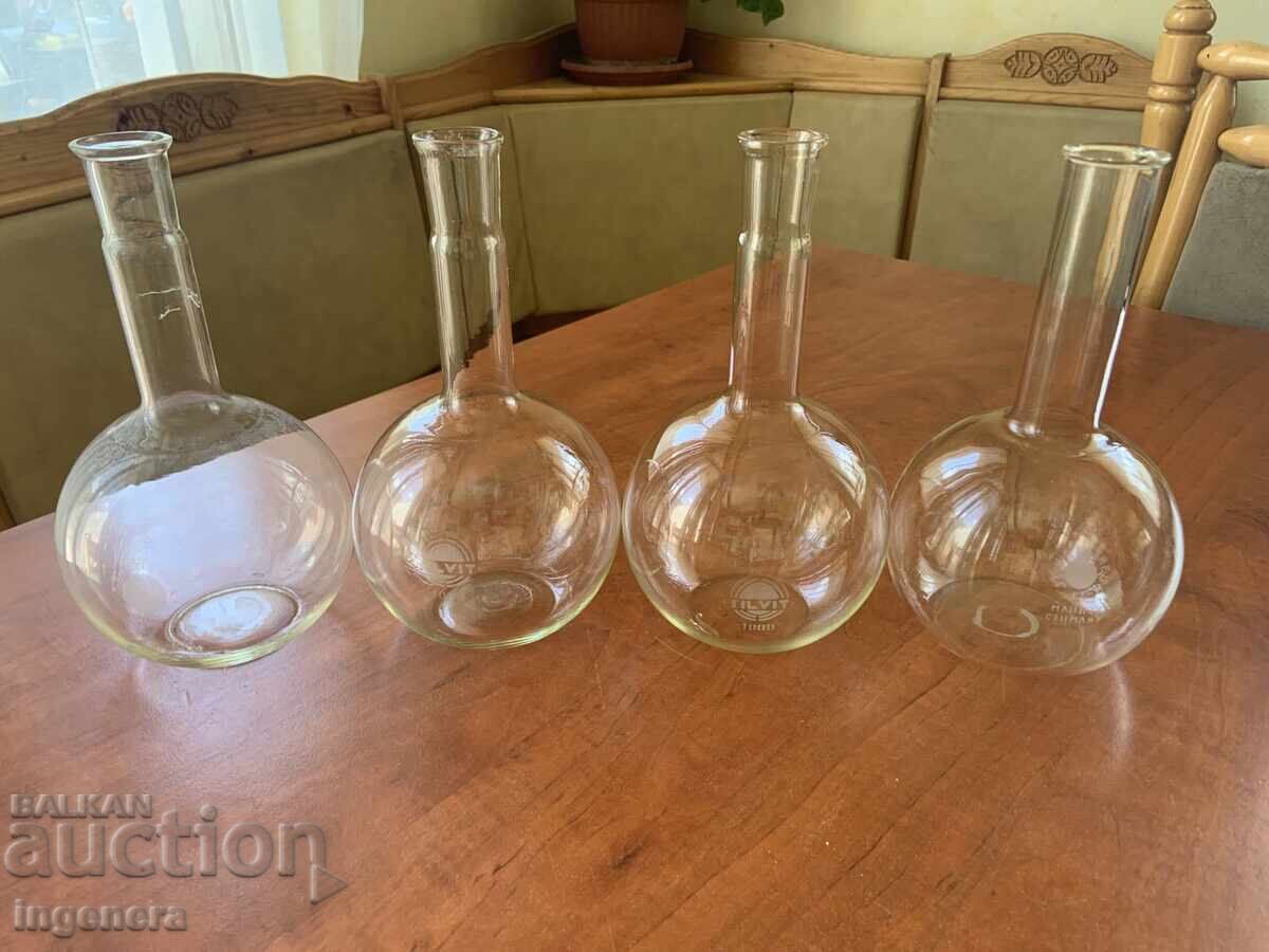 GLASSWARE GLASS FLASK VESSEL BALLOON LABORATORY - 1000 ML - 6