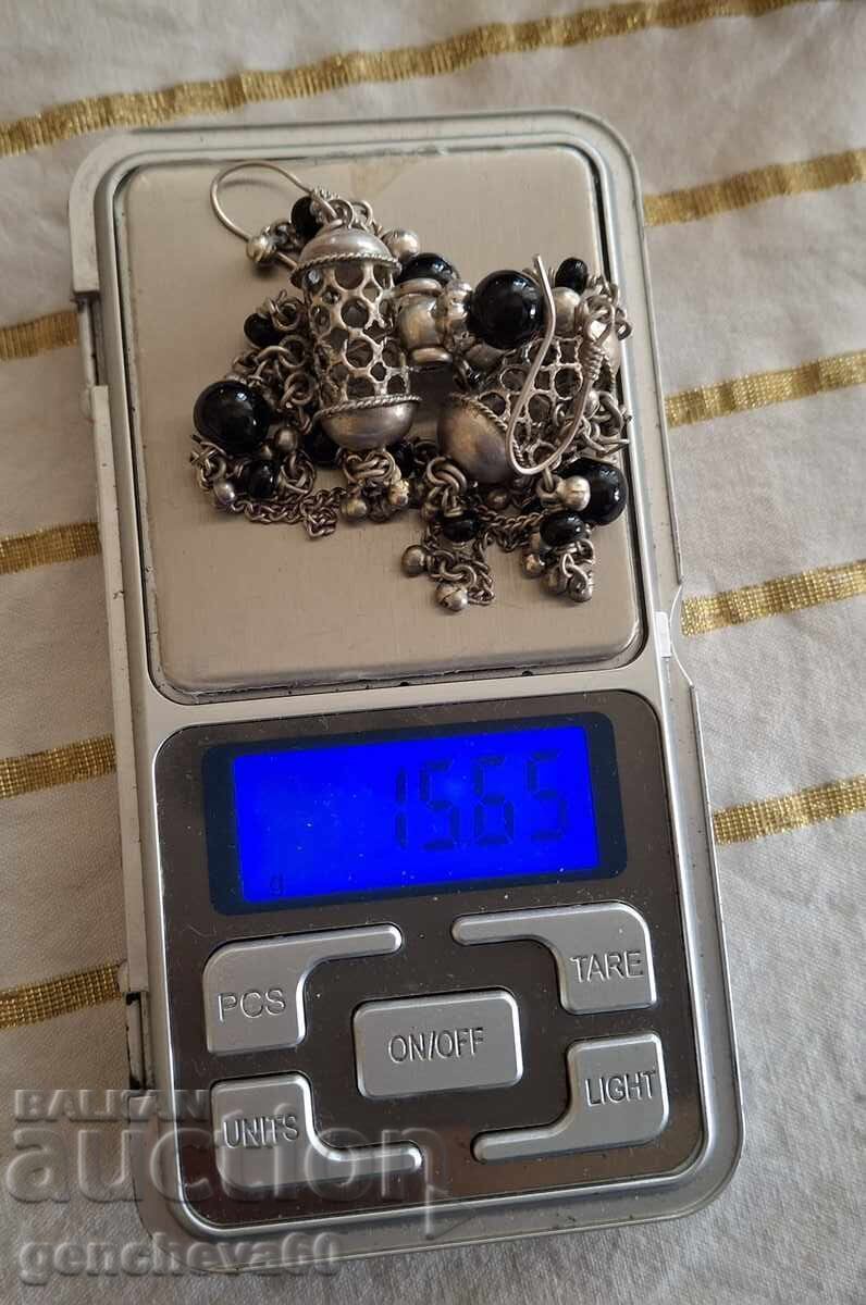 Handmade Earrings, Sterling Silver, Traditional Costume - 5