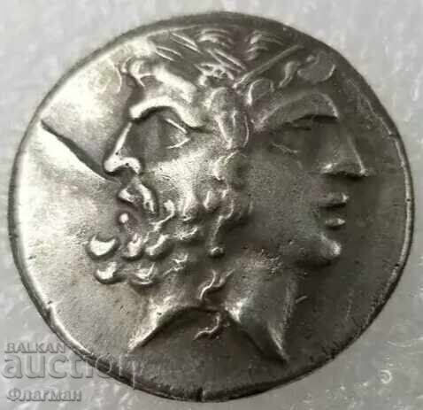Tetradrahmă de la Insula Tenedos ( Τένεδος ) - Zeus și Hera Tetradrahmă de la Insula Tenedos ( Τένεδος ) - Zeus și Hera