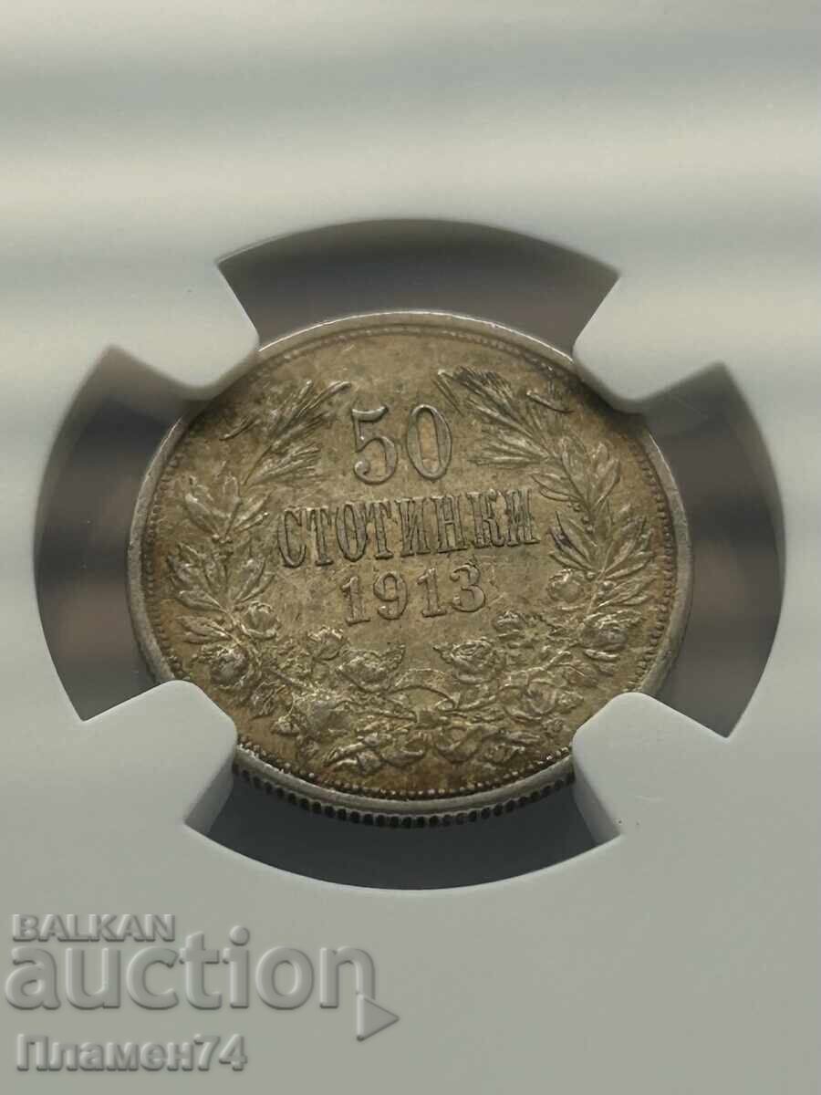 50 Stotinki 1913 AU58 Bulgaria - 6