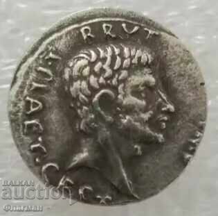 Denar al lui Brutus, 44 î.Hr. - REPLICĂ Denar al lui Brutus, 44 î.Hr. - REPLICĂ