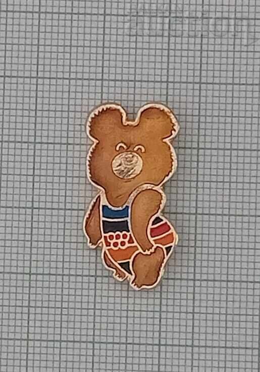 OLYMPICS MOSCOW 1980 THE BEAR MICE USSR BADGE