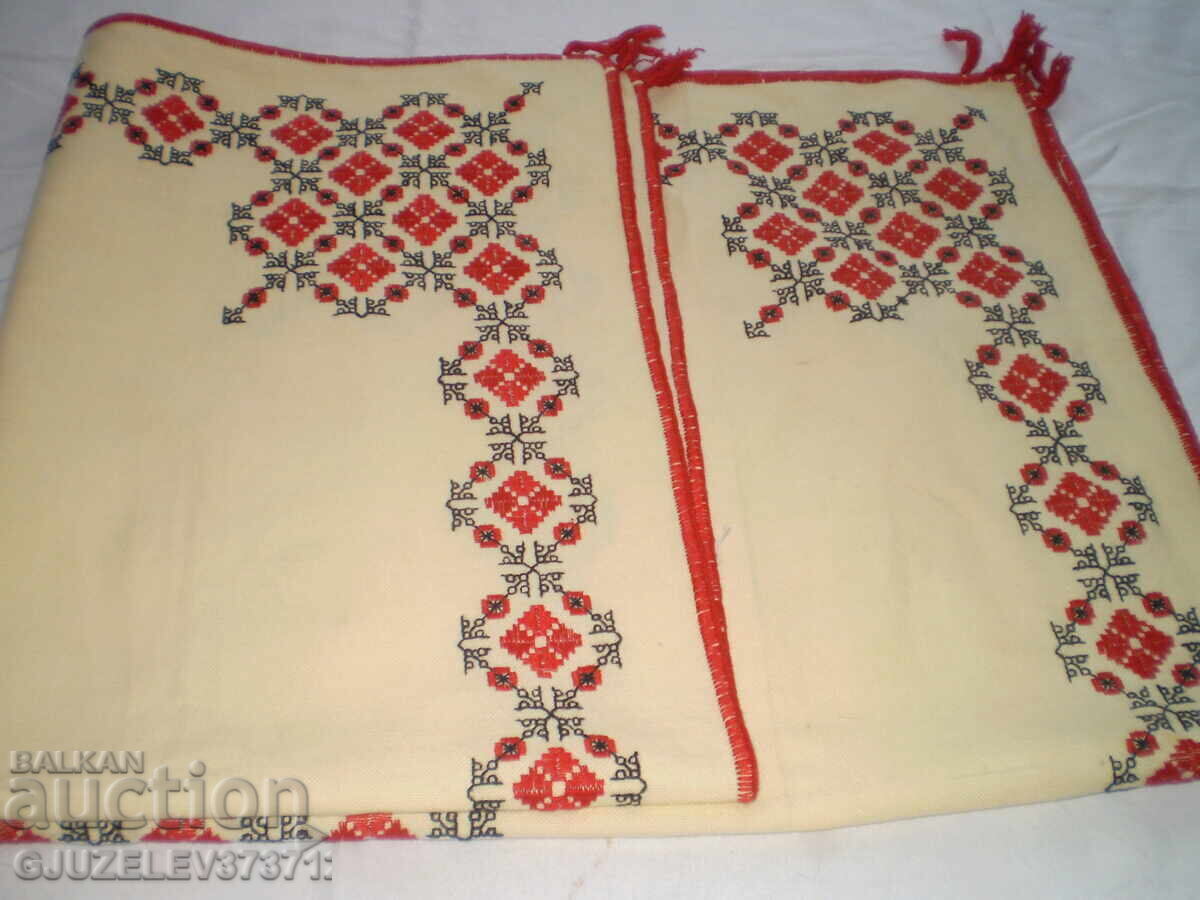 Винтидж ръчно бродирана покривка от 19-ти век Българска бро - 5 Винтидж ръчно бродирана покривка от 19-ти век Българска бро - 5
