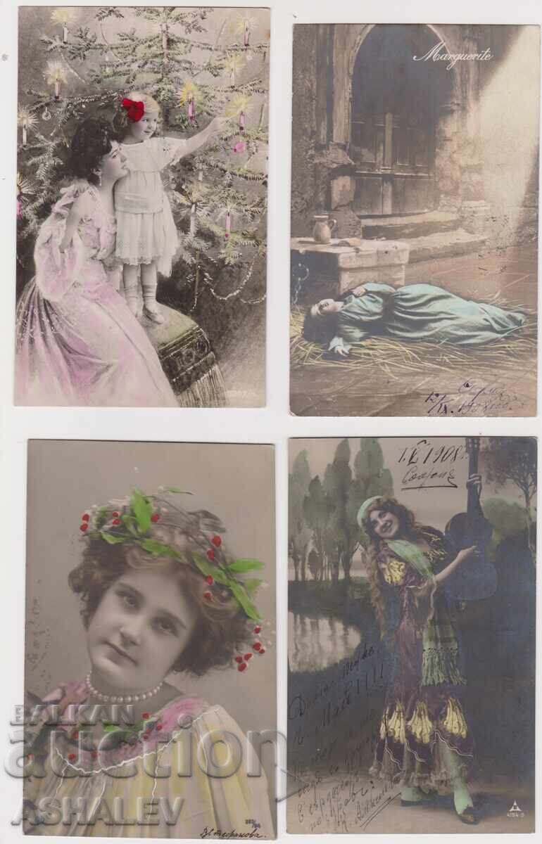 1907-08 4 ταχυδρομικές κάρτες (Περασμένες) με τιμή 10.00 BGN | € 5.11