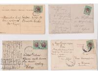 1908-10 4 Used Postcards