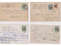 1908 4 Used Postcards