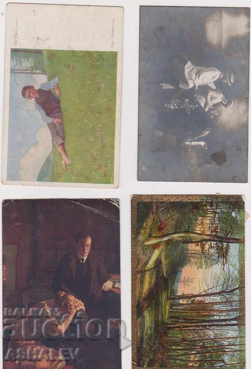 1915 4 bucăți CĂRȚI POȘTALE Călătorite cu preț € 5.00 | 9.78 BGN