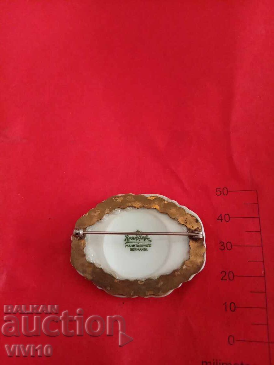 Αντίκα καρφίτσα πορσελάνη, Rosenthal, Επιχρύσωση με τιμή € 40.90 | 79.99 BGN