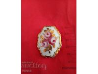 Antique porcelain brooch, Rosenthal, Gilded