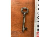 ANTIQUE KEY FROM GRANDMOTHER AND GRANDFATHER'S CHESTS CUT PADLOCK