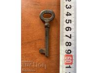 ANTIQUE KEY FROM GRANDMOTHER AND GRANDFATHER'S CHESTS CUT PADLOCK