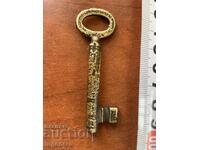 ANTIQUE KEY FROM GRANDMOTHER AND GRANDFATHER'S CHESTS CUT PADLOCK