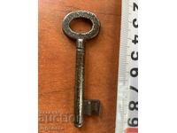 ANTIQUE KEY FROM GRANDMOTHER AND GRANDFATHER'S CHESTS CUT PADLOCK