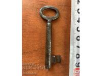 ANTIQUE KEY FROM GRANDMOTHER AND GRANDFATHER'S CHESTS CUT PADLOCK