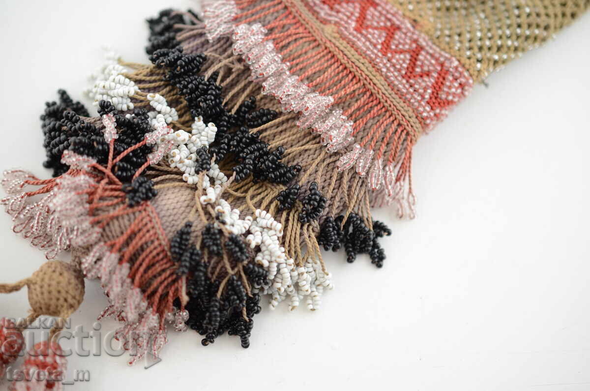 Θήκη για χρήματα 19ος αιώνας γυάλινες χάντρες - 5