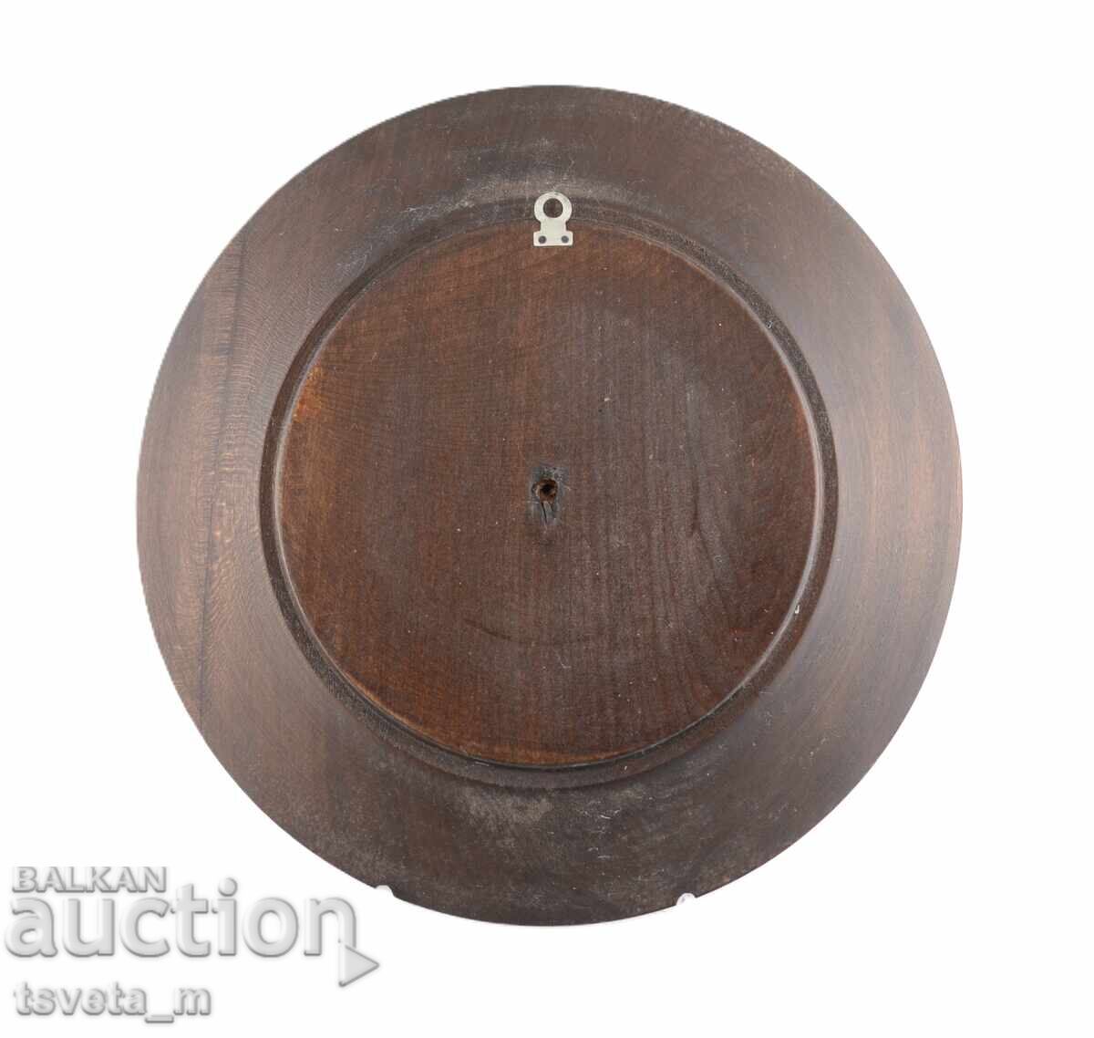 Auction  Wooden Wall Plate, Hand-Carved Wood, TK Sun