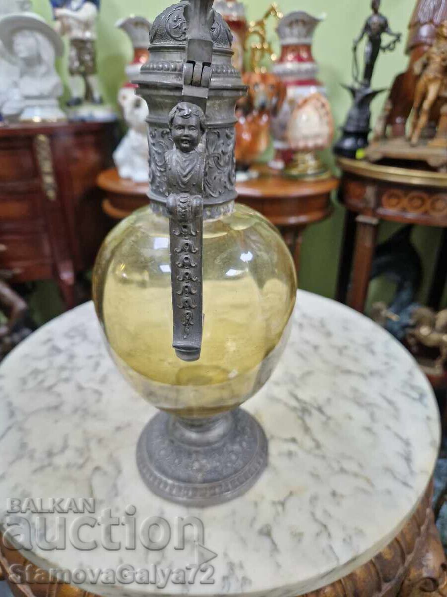 Доставка на Стара османска гарафа декандер стъкло метал