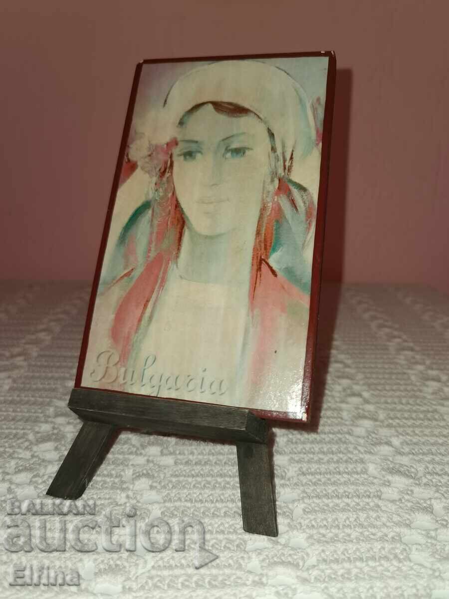 Suvenir pictură cu suport de lemn