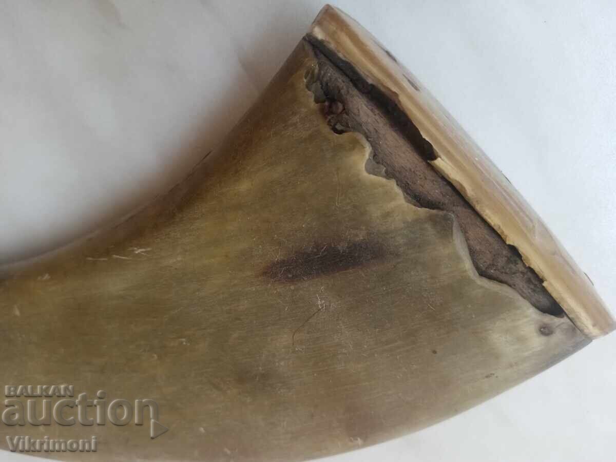 Old haiduk (rebel) powder horn, rifle, gun, pistol, cartridge box - 7