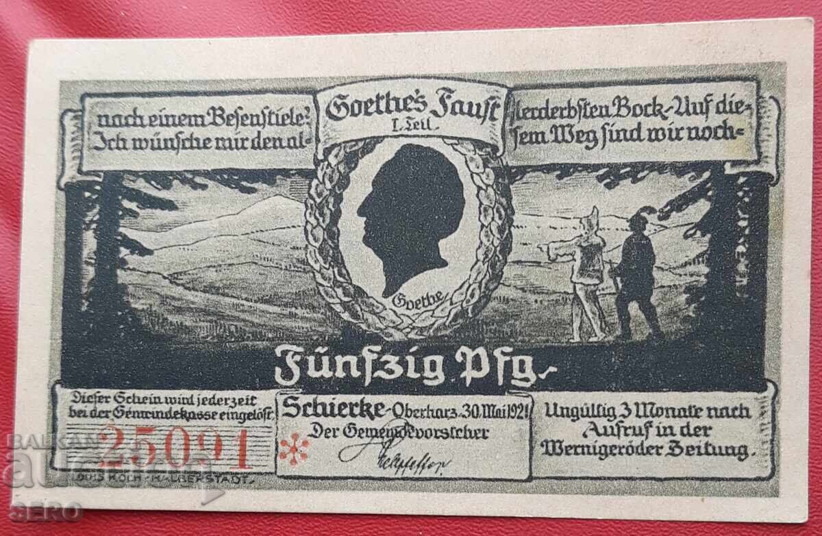 Banknote-Germany-Saxony-Shirke-50 pfennig 1921 with price 2.00 BGN | € 1.02
