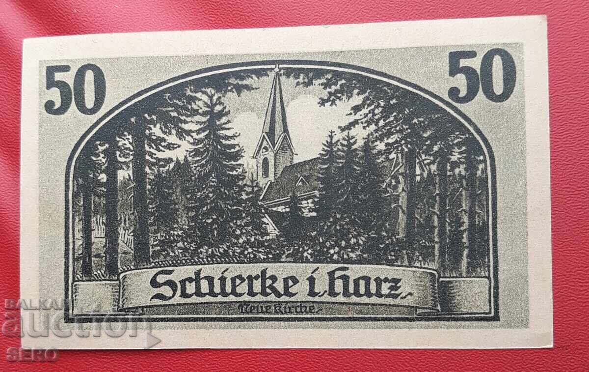 Banknote-Germany-Saxony-Shirke-50 pfennig 1921
