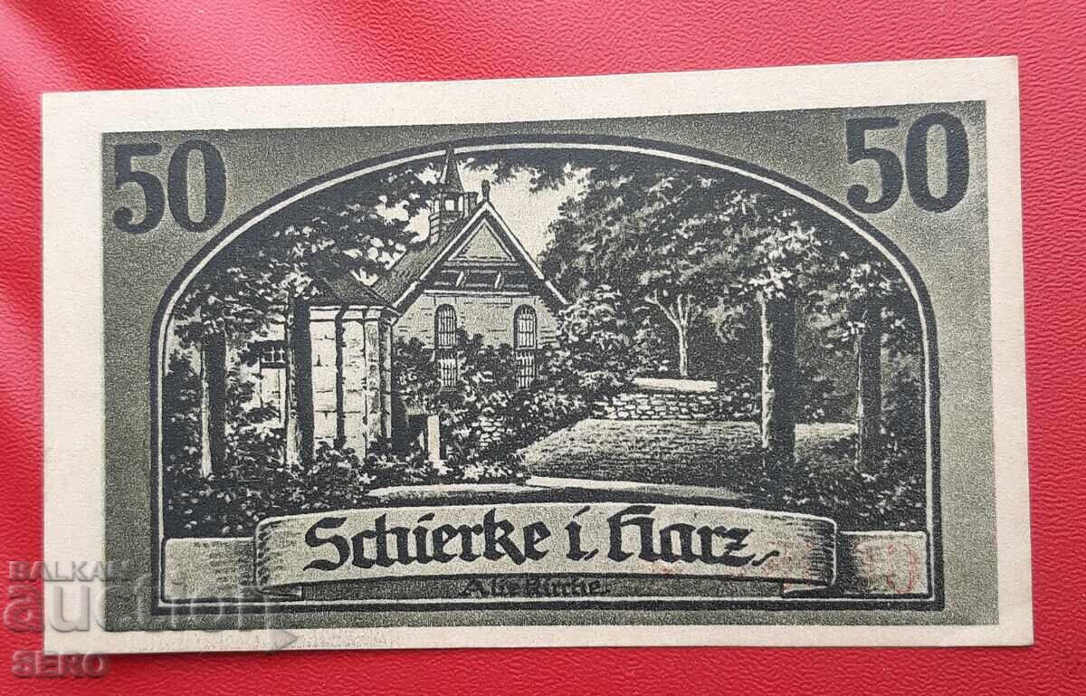 Banknote-Germany-Saxony-Shirke-50 pfennig 1921