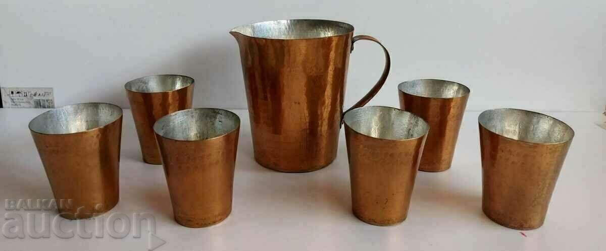 . SOC HONEY WINE SET BRANDY POT GLASS GLASS COPPER HONEY with price 50.00 BGN | € 25.56