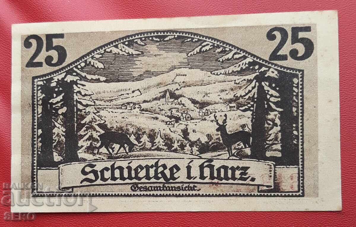 τραπεζογραμμάτιο-Γερμανία-Σαξονία-Shirke-25 Pfennig 1921