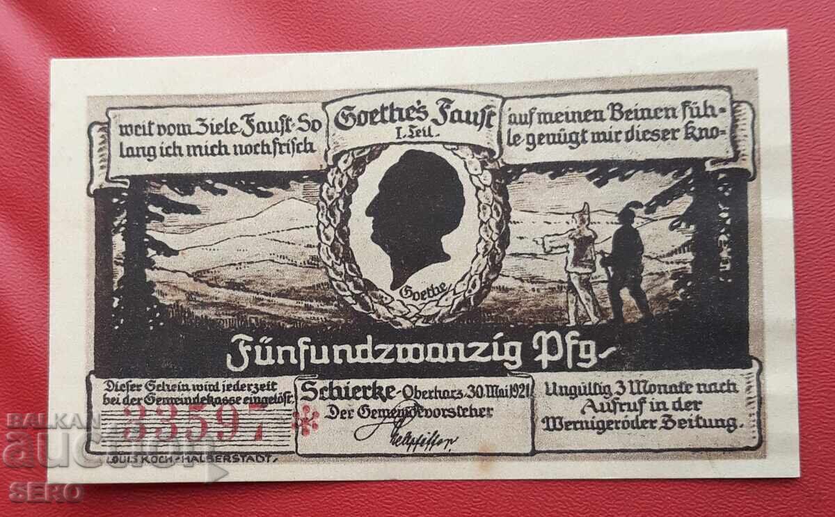 Banknote-Germany-Saxony-Shirke-25 Pfennig 1921 with price 2.00 BGN | € 1.02