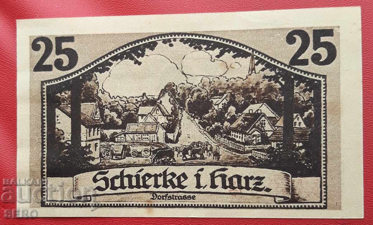 Banknote-Germany-Saxony-Shirke-25 Pfennig 1921