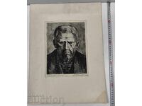 1968 ПОДПИСАНА КАРТИНА ОФОРТ АЛЕКСАНДЪР РАДОСЛАВОВ ХУДОЖНИК