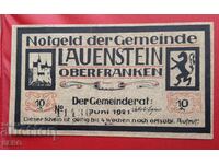 Banknote - Germany - Bavaria - Lauenstein - 10 Pfennig 1921
